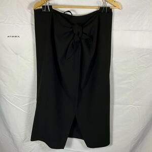 Jenni Kayne Women's Black Skirt Size XL Pull On Wrap Tie in Front